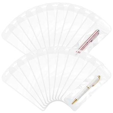 Imagem de 100 unidades de sacos de embalagem de caneta com contas para pequenas empresas, sacos de embalagem de poliéster transparente resselável para brilho labial, cosméticos, doces, joias, chaveiro, 2,75 x