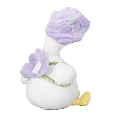 Imagem de Cryfokt Brinquedo de Pelúcia de Pato, Chapéus Florais Fofos, Olhos Macios e Brilhantes, Animal de Pelúcia para Crianças e Adultos, 35cm (Roxo)