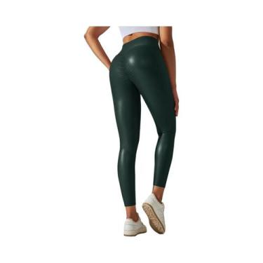 Imagem de Leggings de ioga de cintura alta sexy hip yoga leggings correndo e cal