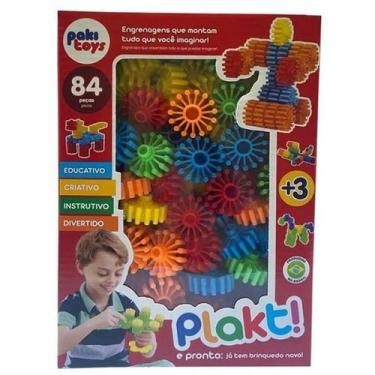 Imagem de Plakt Formas de Montar Coloridas Infantil 84 Peças Paki TOYS