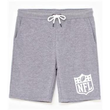 Imagem de Bermuda Moletinho Masculina NFL Super Bowl Football., Cinza mescla, Br