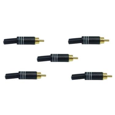 Imagem de Conector RCA Metal Black BC Tiaflex - Pacote 05 peças