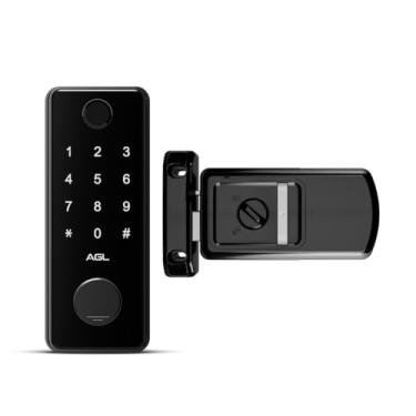 Imagem de Fechadura Digital AGL BT-100 Bio App Preta com Biometria, Senha, TAG RFID e Bluetooth – Segurança Inteligente com Controle Total