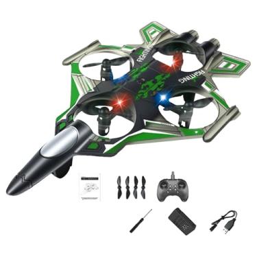 Imagem de Colaxi Avião de controle remoto RC com luzes LED coloridas, aeronave leve de asa fixa, brinquedo voador para atividades ao ar livre, para meninos e adultos, Bateria Verde 1