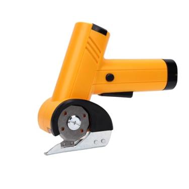 Imagem de Luocute Tesoura Elétrica Sem Fio, Cortador de Tecido Recarregável Ajustável de 4 Velocidades Com Trava de Segurança, Luz LED, Bolsa de Armazenamento, Proteção de Interruptor Duplo para (Amarela)