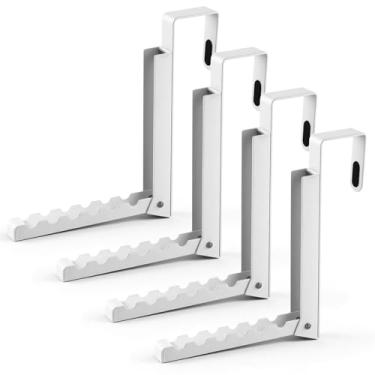 Imagem de 4 peças de cabide sobre a porta para roupas, suporte dobrável para secar roupas, cabideiro, pendurar e pendurar para uso interno, compacto, pequeno espaço, dobrável, portátil, cabide de roupas