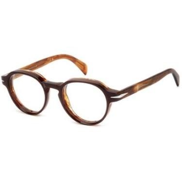 Imagem de Armação de Óculos David Beckham Db 7153 EX4 - Marrom Horn 49-Masculino