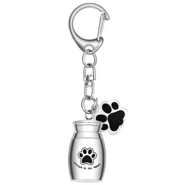 Imagem de Zerlar Chaveiro de lembrança de cinzas de animais de estimação para cães e gatos, joias de cinzas à prova d'água, cilindro memorial, joias de cremação, para cães, urnas de gato, para personalizar com
