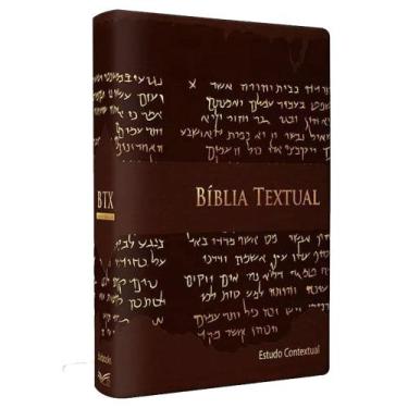 Imagem de Bíblia Sagrada De Estudo Textual Letra Grande Luxo Marrom - BV BOOKS