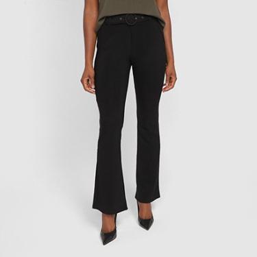 Imagem de Calça Flare Facinelli Com Cinto Cintura Média Feminina-Feminino