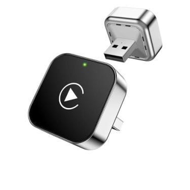 Imagem de Adaptador CarPlay Android Auto Converte Com Fio Para Sem Fio Conexão Automática Rápida Plug And Play 2 em 1