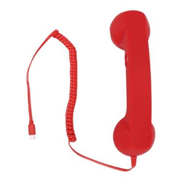 Imagem de Luocute Aparelho de Telefone retrô, Receptor de Telefone Celular Portátil Com Fio Vintage Tipo C Com Alto-falante e Microfone, para Smartphones, Tablets, Chamadas de Videoconferência (Vermelha)