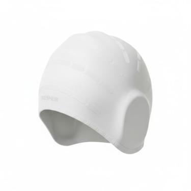 Imagem de KUKASEN Touca de natação de silicone com proteção de orelha 3D para cabelos longos, touca de natação para adultos à prova d'água para mulheres e homens