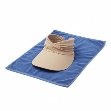 Imagem de VISEIRA FEMININA TURBANTE MODA PRAIA PISCINA 2 EM 1 PROTECÂO SOLAR UV ELEGÂNCIA ESTILO CHAPÉU VERÃO BONÉ PRAIA