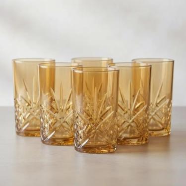 Imagem de Jogo com 6 Copos de Vidro Longo Dublin Âmbar para Àgua ou Suco 360 ml