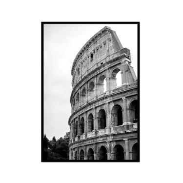 Imagem de Impressão em tela de fotografia de paisagem em preto e branco cenário da Itália para decoração de sala de estar - Veneza, Costa Amalfitana, Roma, Milão, Five Oceanside Towns Pôster de arte de parede