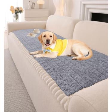 Imagem de OTOB Capas de sofá para 3 almofadas laváveis para todas as estações, felpudo, antiderrapante, para crianças e animais de estimação, capas de sofá macias e protetoras de móveis (cinza claro, 70 cm x 71