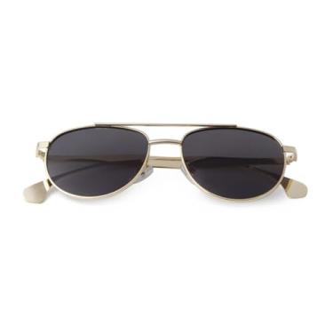 Imagem de Óculos de Sol Femininos da Moda Vintage Masculinos com Armação de Metal Dourado e Proteção UV (2)