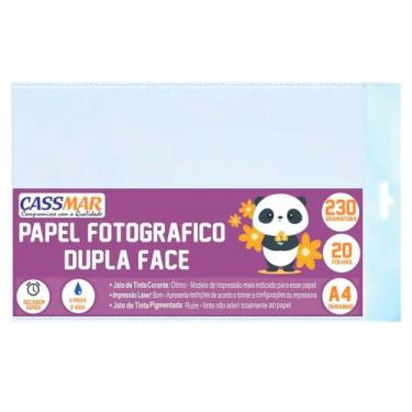 Imagem de Papel Fotográfico Dupla Face A4 230g Cassmar 100 fls
