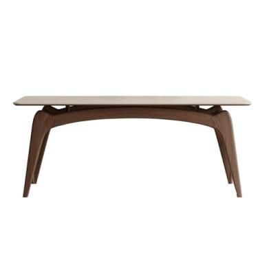 Imagem de Mesa de jantar de ardósia de madeira maciça mesa de jantar simples pequeno apartamento retangular mesa de jantar casa mesa de jantar mesa de recepção mesa de cozinha moderna