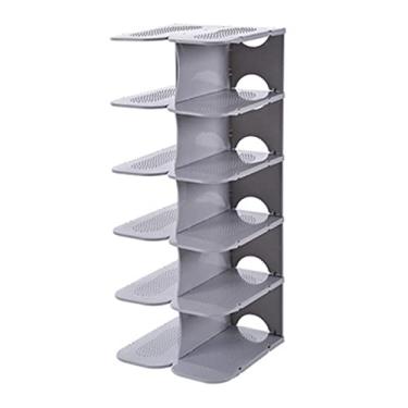 Imagem de Sapateira de armazenamento 6 níveis DIY armário de sapatos destacável guarda-roupa transparente espessamento caixa de sapatos para entrada de quarto sapateira organizador de sapatos várias camadas