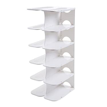 Imagem de Sapateira de armazenamento 6 níveis DIY armário de sapatos destacável guarda-roupa transparente espessamento caixa de sapatos para entrada de quarto sapateira organizador de sapatos várias camadas