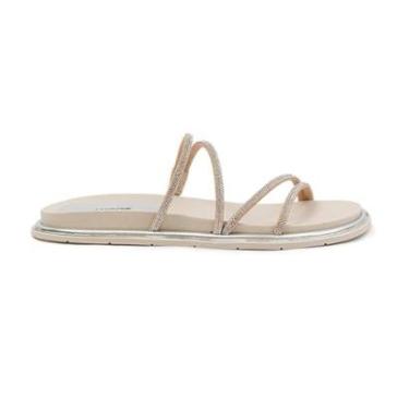 Imagem de Papete Feminina Klode Tiras Brilho Prata-Feminino