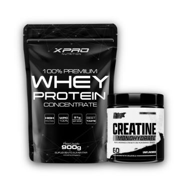 Imagem de Kit Whey Protein Concentrado 900g - XPro + Creatina Monohidratada 300g - Nutrex Research-Unissex