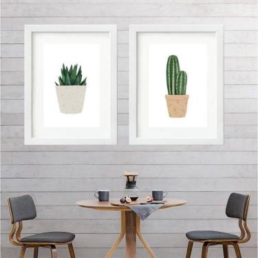 Imagem de Kit 2 Quadros Cacto E Suculenta - 60X48Cm