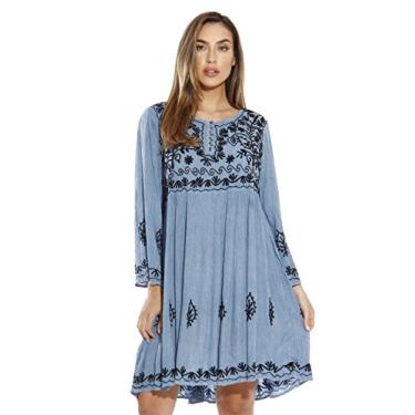Imagem de Riviera Sun Vestidos túnica para mulheres, Jeans claro, G