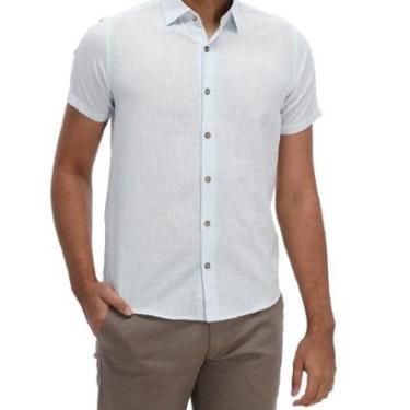 Imagem de Camisa Manga Curta Casual Masculina Ogochi Slim 001520011 Azul-Masculino