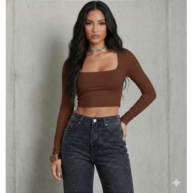 Imagem de Cropped Camila Manga Longa Feminino Estilo e Conforto - no-brand, U, 1