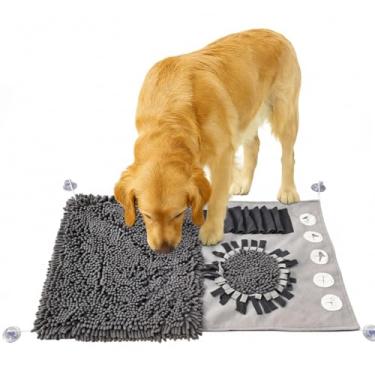 Imagem de Muddy Mat Tapete de rapé meio chenille para cães de raças grandes e pequenas, 48 cm x 76 cm, almofada de forrageamento de flanela e chenille, quebra-cabeça de alimentação interativa estimula a