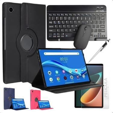 Imagem de Kit Completo Para Tab Galaxy A9plus 11polegadas+ Capa Giratória 360° + Teclado e Mouse Bluetooth + Película Cerâmica Fosca + Caneta Touch (Preto)
