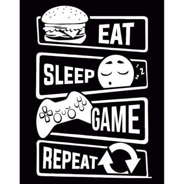 Imagem de Placa Decorativa - Eat Sleep Game Repeat 36X46