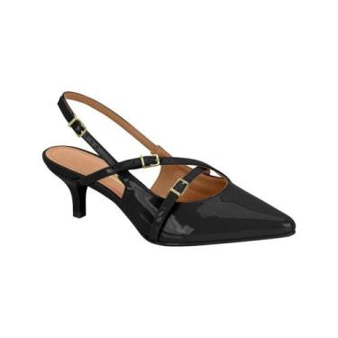 Imagem de Sapato Scarpin Feminino Vizzano Slingback Salto Baixo, Preto, 36