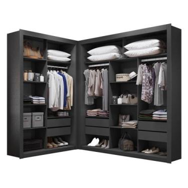 Imagem de Closet Modulado 6 gavetas 100% MDF Amoudi Móveis, Preto Tx