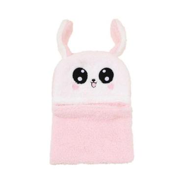 Imagem de Balaclava Infantil De Inverno Em Veludo Coral Com Desenho De Coelho, C