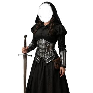 Imagem de Conjunto de armadura de espartilho medieval – Brave Lady Bracers | Armadura de cintura de fantasia, LARP, presente para mulheres, presente para namorada, fantasia renascentista