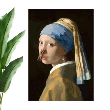 Imagem de Cartazes de decoração de parede, foto engraçada em tela emoldurada de 29 x 40 cm, pôsteres para quarto | para meninas, meninos, quarto, dormitório, casa, escritório, sala de aula, estúdio de festa de