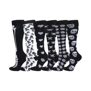 Imagem de Meias De Compressão Florais, Animais E Frutas, 6 Pares Para Homens E M