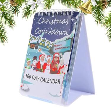 Imagem de Calendário de Natal | Advento de contagem regressiva de Natal 2025 | Mesa de centro de mesa decorativa de parede 100 dias, decoração de casa para prateleira, sala de estar, quarto
