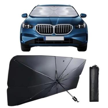 Imagem de Guarda-sol dobrável para para-brisas de carro - 142 cm x 78 cm escudo térmico para interior de carro, proteção UV para sedãs, SUVs, caminhões