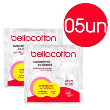 Imagem de Quadradinho de Algodão Bellacotton 05 pacotes com 250 unidades