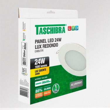 Imagem de Painel De Led Redondo Embutir 24w Bivolt Taschibra 3000k Luz Quente