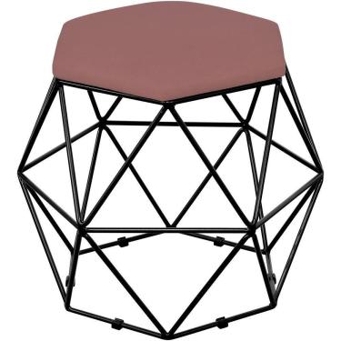 Imagem de Puff Aramado Preto Six L02 Suede Rosê