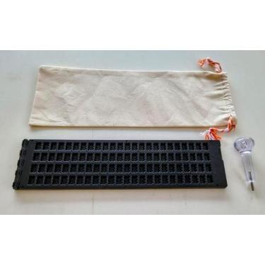 Imagem de Reglete Positiva De Bolso Com Punção Maior - Cor Preto - Tece