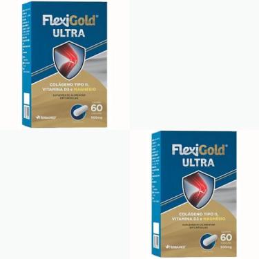 Imagem de Kit 2 Un Flexigold Ultra 60 Caps 500mg Colágeno Tipo 2 - Herbamed