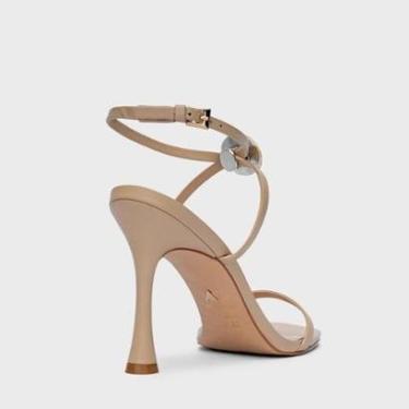 Imagem de Sandália Cristal Diamond Salto Fino em Couro Bege / Nude Carrano-Feminino