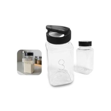 Imagem de Porta Sal Temperos Quadrado C Tampa Flip top 220ml PET 20UND - S3 Emba